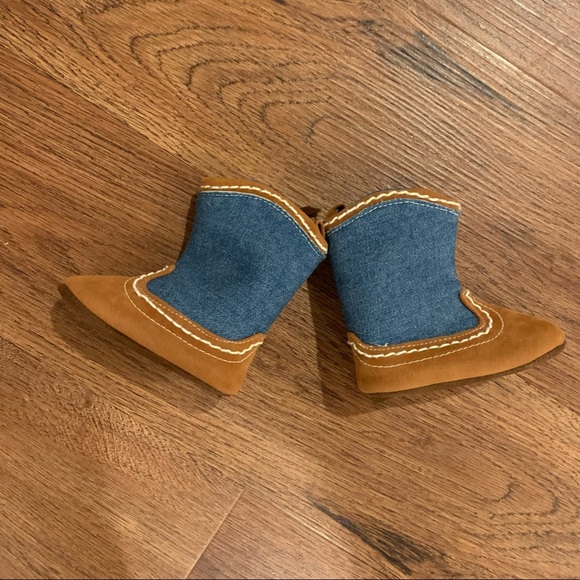 Like New | Denim, Fringe & Faux Suede Baby Cowboy Booties, 0-6 months - Picture 9 of 9